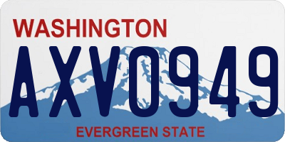 WA license plate AXV0949