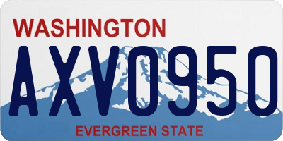 WA license plate AXV0950