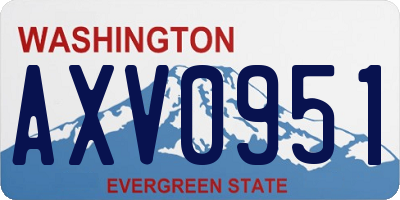 WA license plate AXV0951
