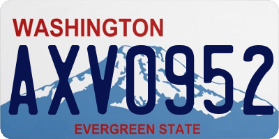 WA license plate AXV0952
