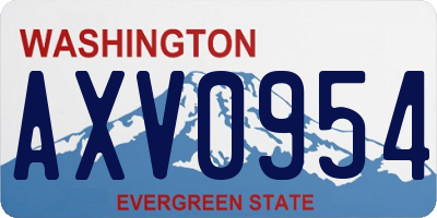 WA license plate AXV0954