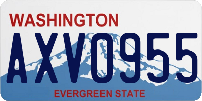 WA license plate AXV0955