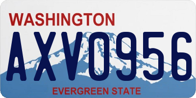 WA license plate AXV0956