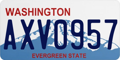 WA license plate AXV0957