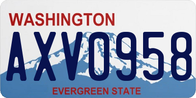 WA license plate AXV0958