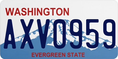 WA license plate AXV0959