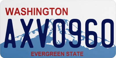 WA license plate AXV0960