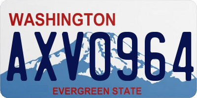 WA license plate AXV0964
