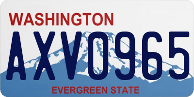 WA license plate AXV0965