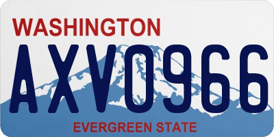 WA license plate AXV0966
