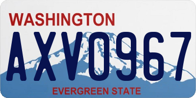 WA license plate AXV0967