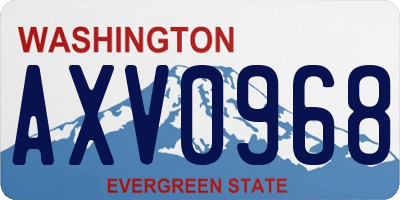 WA license plate AXV0968