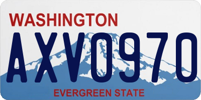 WA license plate AXV0970