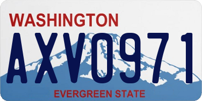 WA license plate AXV0971