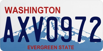 WA license plate AXV0972