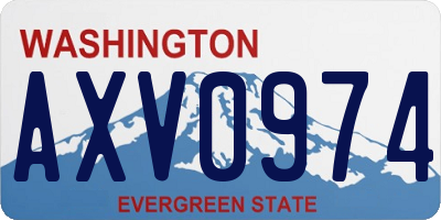 WA license plate AXV0974
