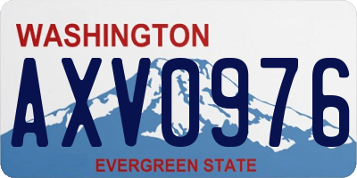 WA license plate AXV0976