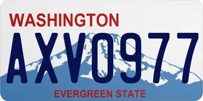 WA license plate AXV0977