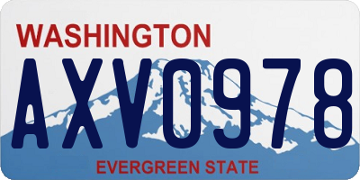 WA license plate AXV0978