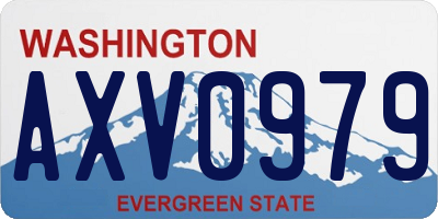 WA license plate AXV0979