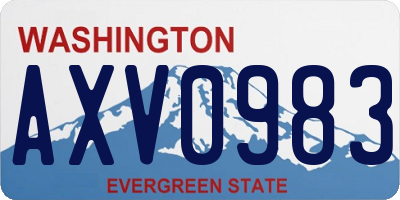 WA license plate AXV0983