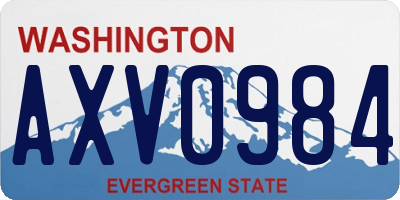 WA license plate AXV0984