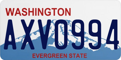WA license plate AXV0994