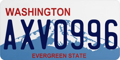 WA license plate AXV0996