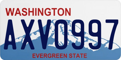WA license plate AXV0997
