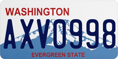WA license plate AXV0998