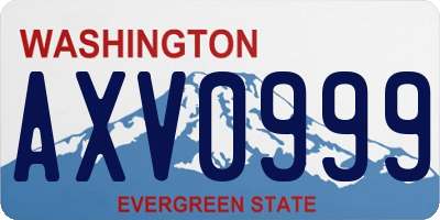 WA license plate AXV0999