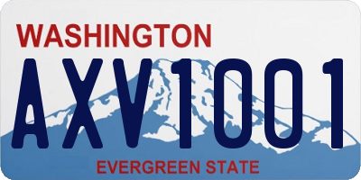 WA license plate AXV1001