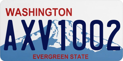 WA license plate AXV1002
