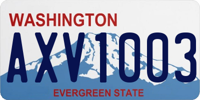 WA license plate AXV1003