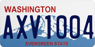 WA license plate AXV1004