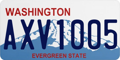 WA license plate AXV1005