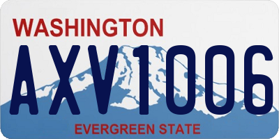 WA license plate AXV1006