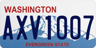 WA license plate AXV1007