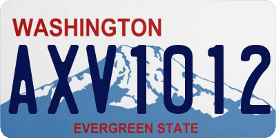 WA license plate AXV1012