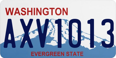 WA license plate AXV1013