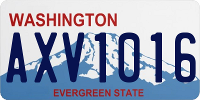 WA license plate AXV1016