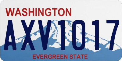 WA license plate AXV1017