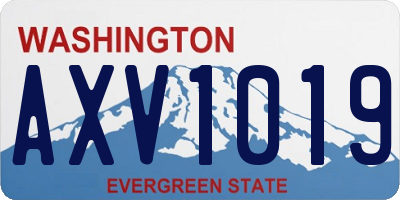 WA license plate AXV1019