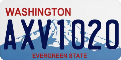 WA license plate AXV1020