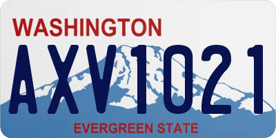 WA license plate AXV1021
