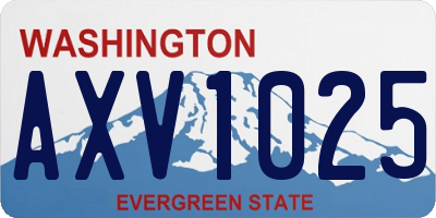 WA license plate AXV1025