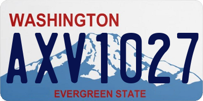 WA license plate AXV1027