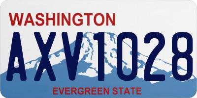 WA license plate AXV1028