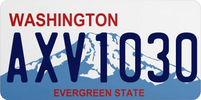 WA license plate AXV1030