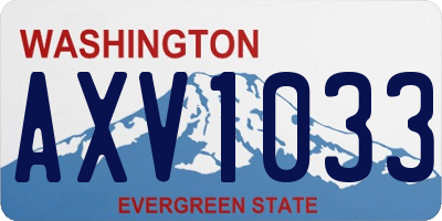 WA license plate AXV1033